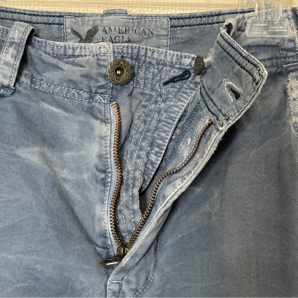American Eagle Raw Hem Cargo Shorts | Blue | 30 Long - Picture 4 of 9